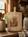 Cowgirl Boots & Hat Acacia Board