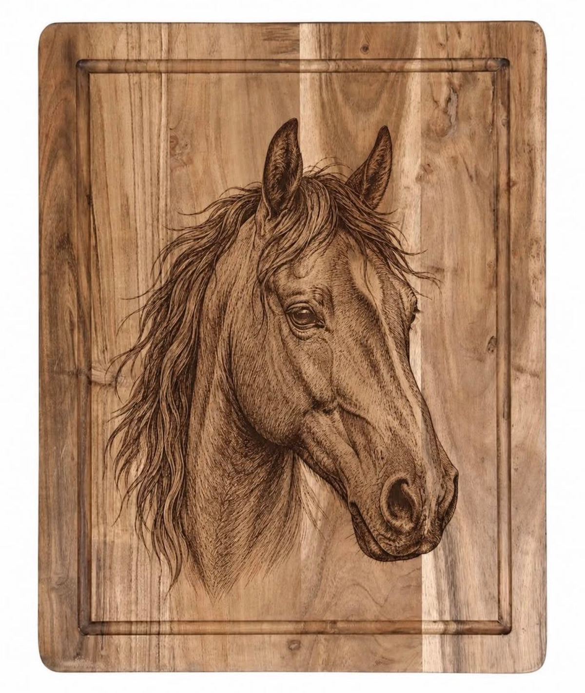Horse Engraved Acacia Board