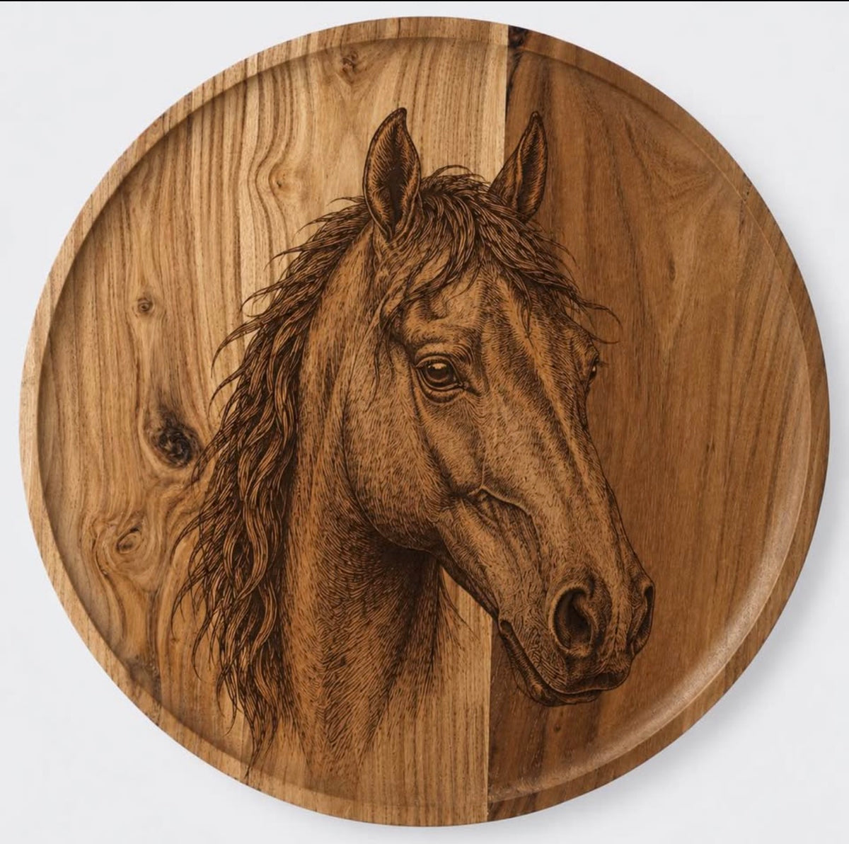 Horse Engraved Acacia Board